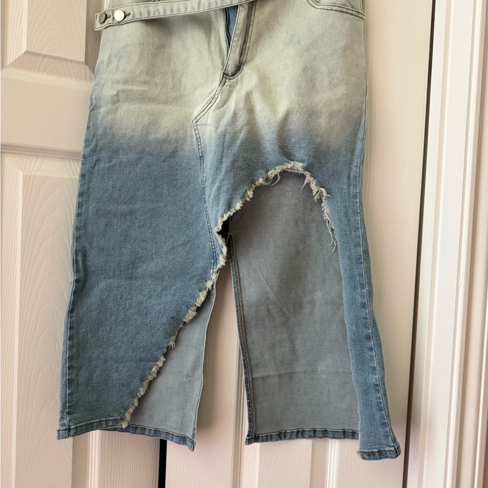 Blue Cut Out Casual Skirt Set